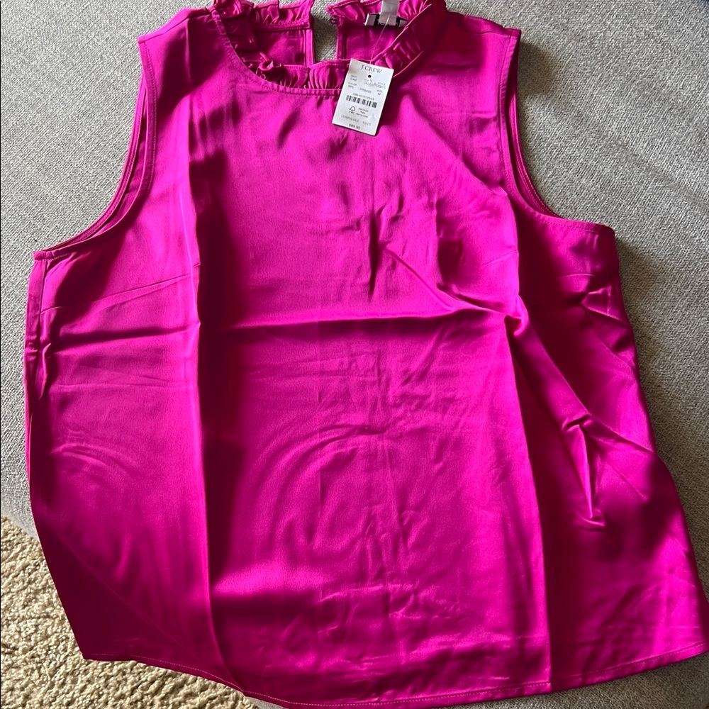 J. Crew Vibrant Fuchsia Sleeveless Blouse